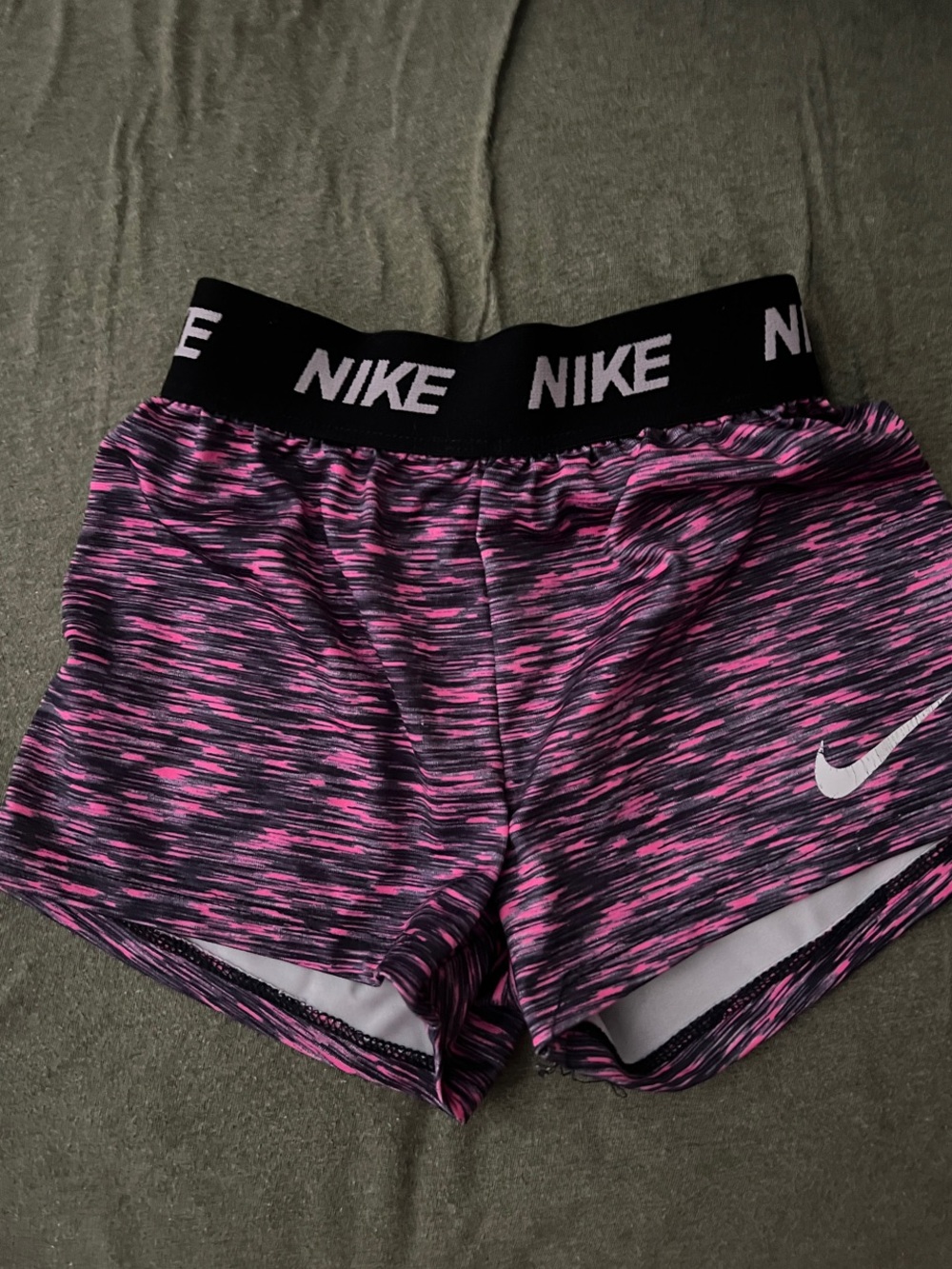 Nike Girls 2T Pink & Black Space-Dye Performance Shorts